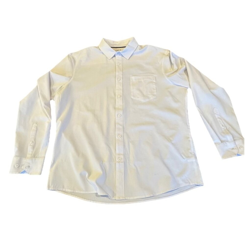 Apt. 9® Slim Untucked-Fit Performance Button-Down Shirt Mens XL White